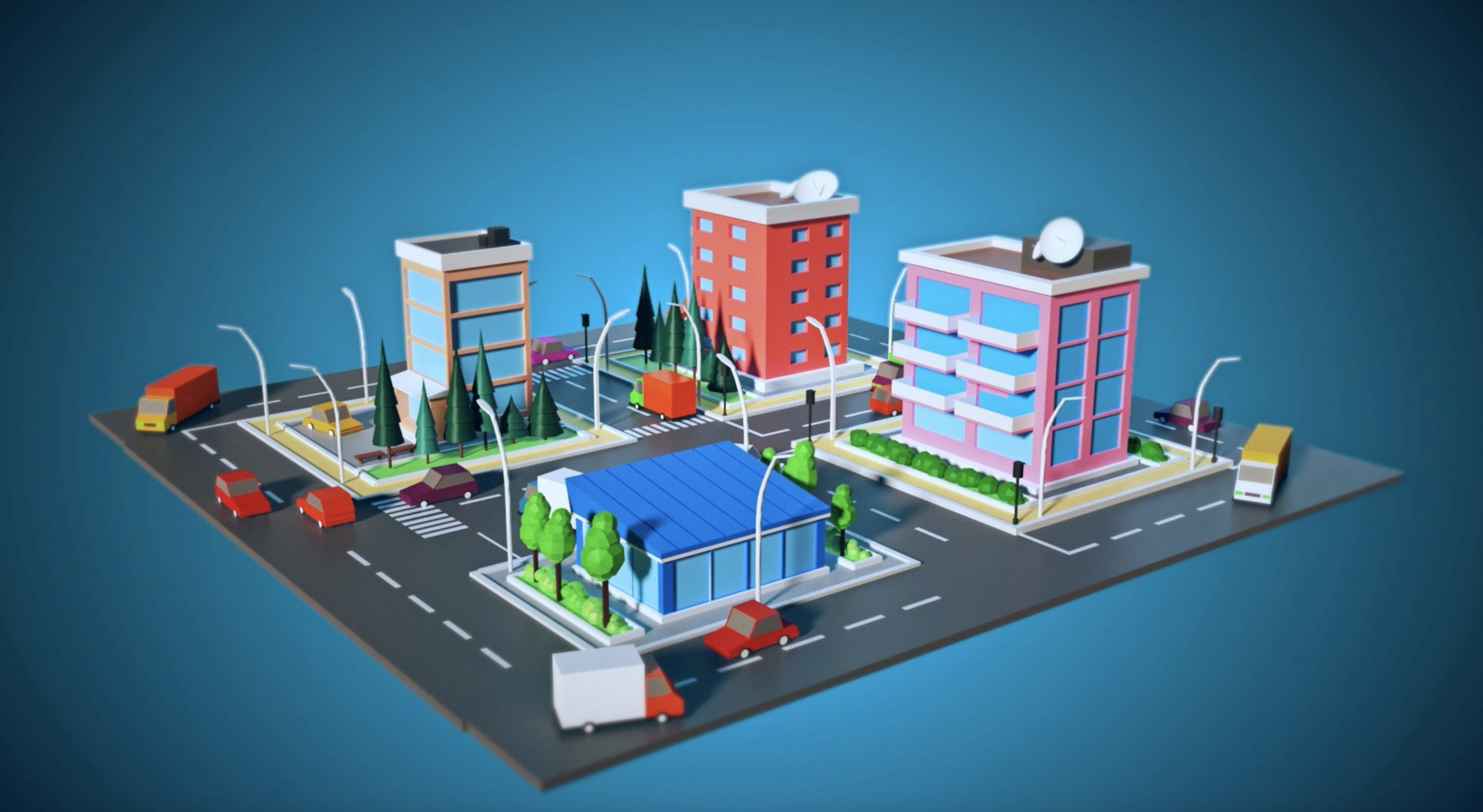 City Popup Animation 3D Preview